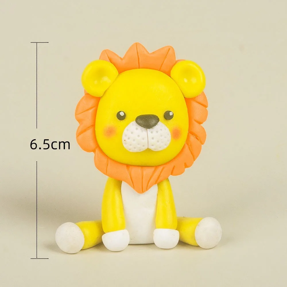 

3D Jungle Animals Cake Toppers Elephant Giraffe Cute Lion Monkey Cake Topper Soft Animal Theme Cake Decoration Baby Shower Decor