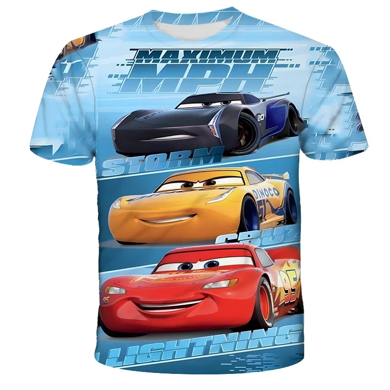 

2025 Disney Pixar Cars Lightning McQueen Men Clothes T Shirt Men Cartoons Casual Tops Boys Girls Teenager Outfits Tee Shirt Tops