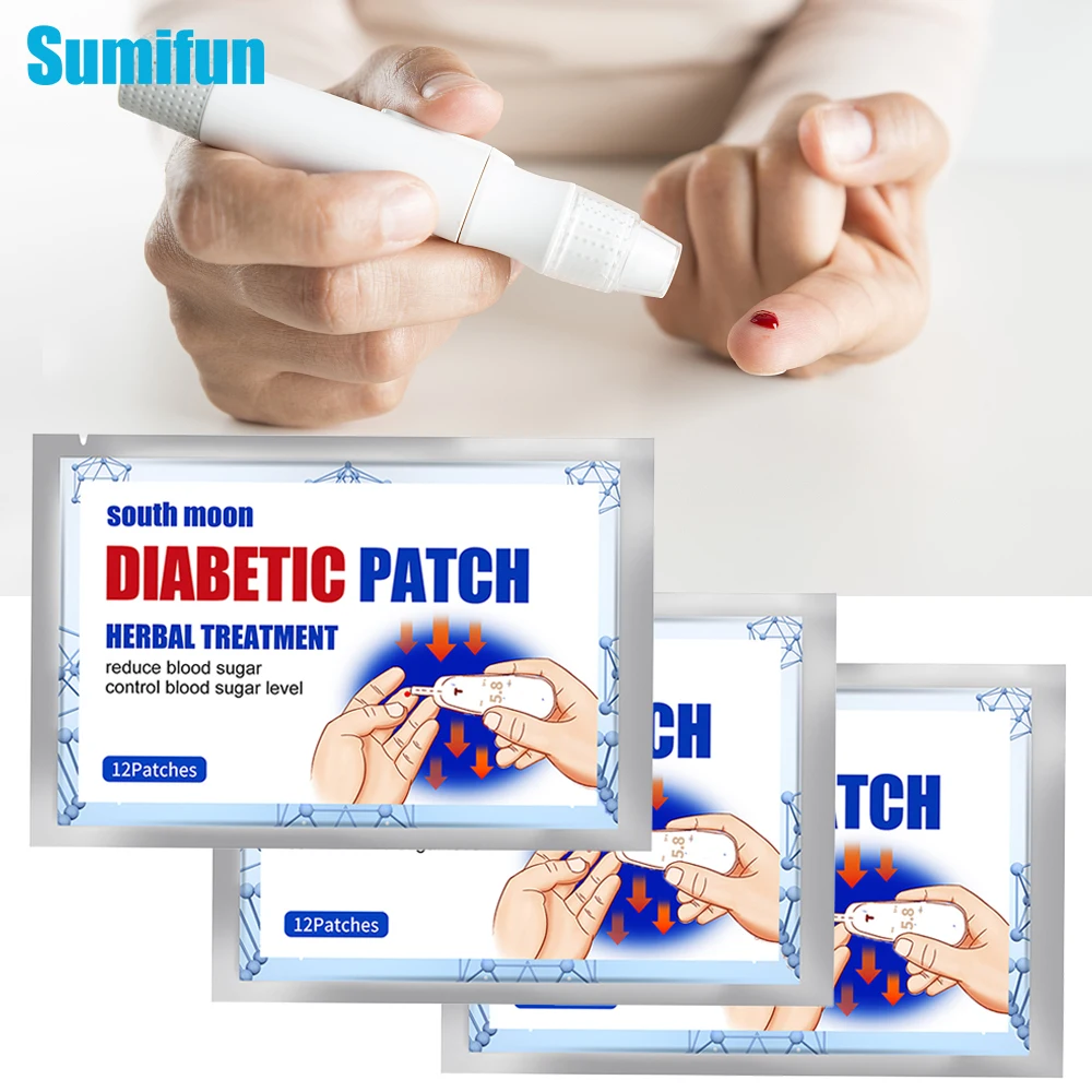 

12/24/60Pcs Dropship Diabetic Patches Lower Blood Sugar Diabetes Massage Stickers Hyperglycemia Blood Glucose Medical Plaster