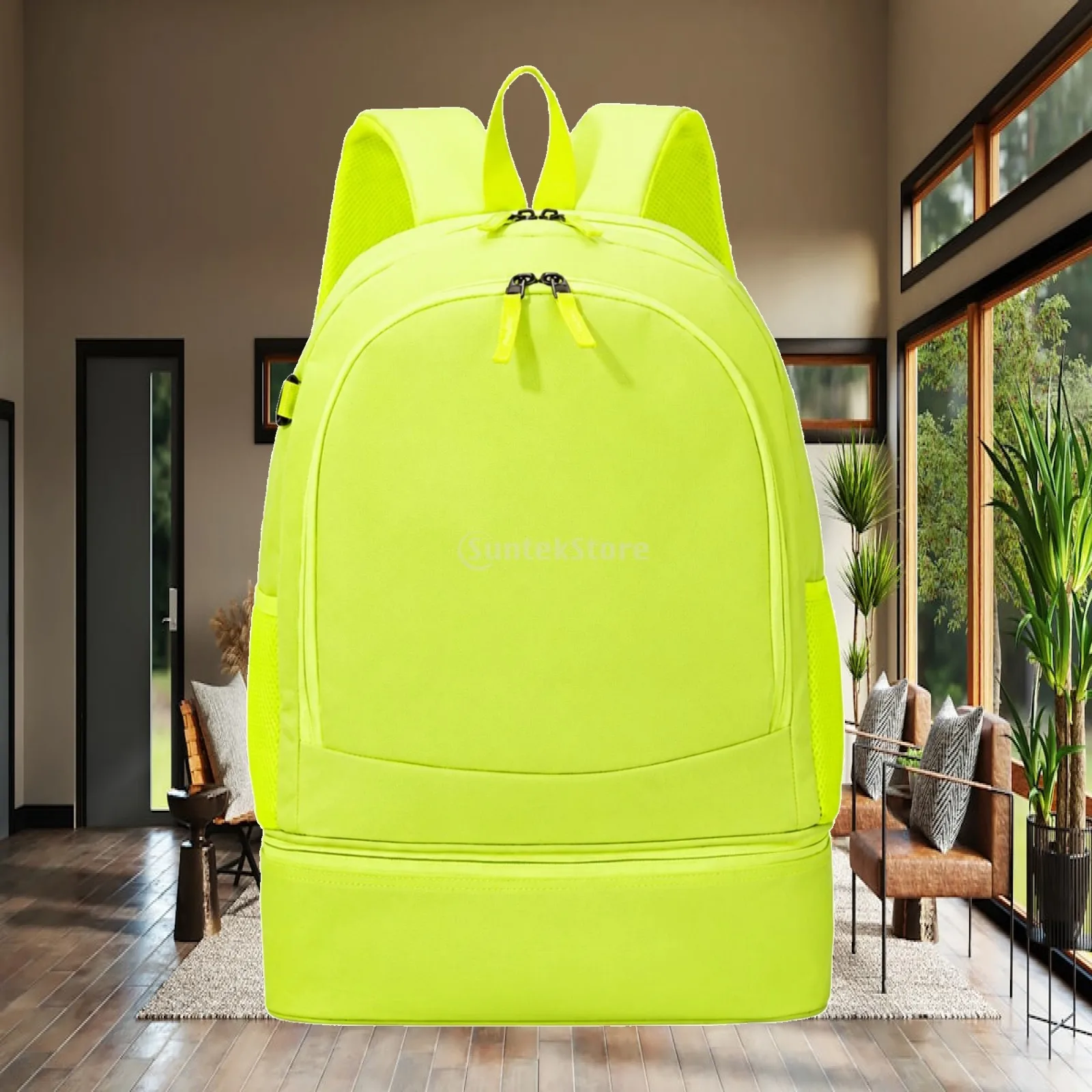 youth-sports-carrier-oxford-cloth-backpack-for-kids-badminton-training-with-shoe-compartment-and-mesh-side-pockets-for-school
