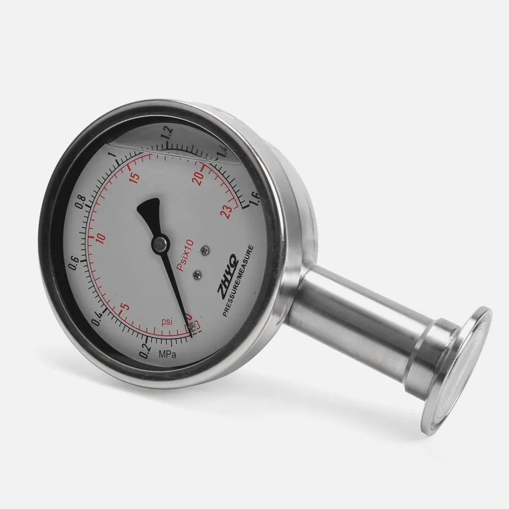 

High Precision Stainless Steel Sanitary Clamped Diaphragm Seal Pressure Gauge For Homogenizer