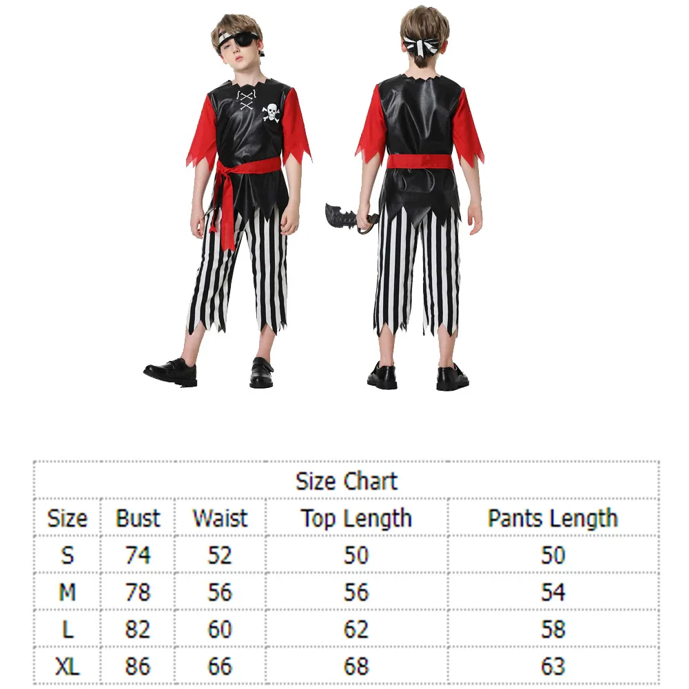 Pirata Cosplay Halloween Adult Kids Stage Performance Costume cappello adulto ragazzi ragazze famiglia Parenting Carnival Party Suit