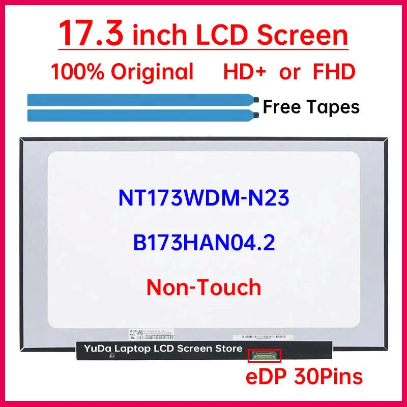 17.3 Inch LCD Screen NT173WDM-N23 B173HAN04.2 For Lenovo V17-IIL IdeaPad 3-17ADA05 17ARE05 17IML05 17IIL05 Display Matrix Panel