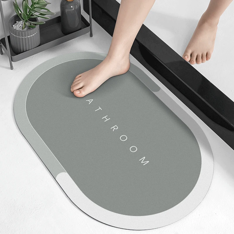 VIKAMA Luxus-Stil, wasserabsorbierende Badezimmer-Bodenmatte, Handwaschbecken, Eingangsboden, PVC-Anti-Rutsch-Teppich, Heimdekoration