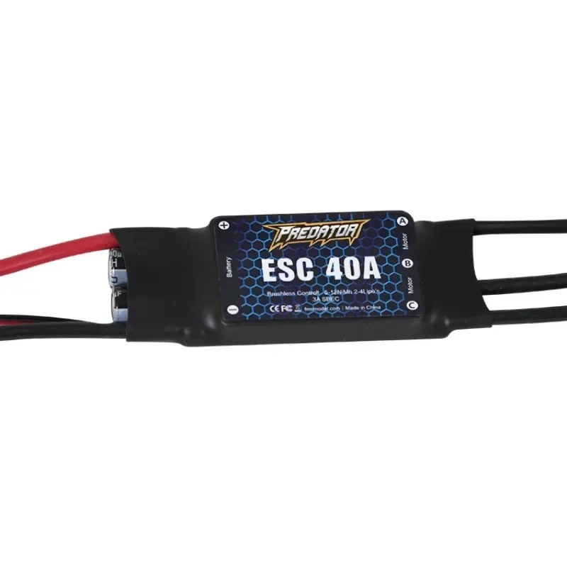 FMS Predator 40A Brushless ESC with 3A Linear BEC XT60 Plug for RC Models Airplane Fixed-Wing