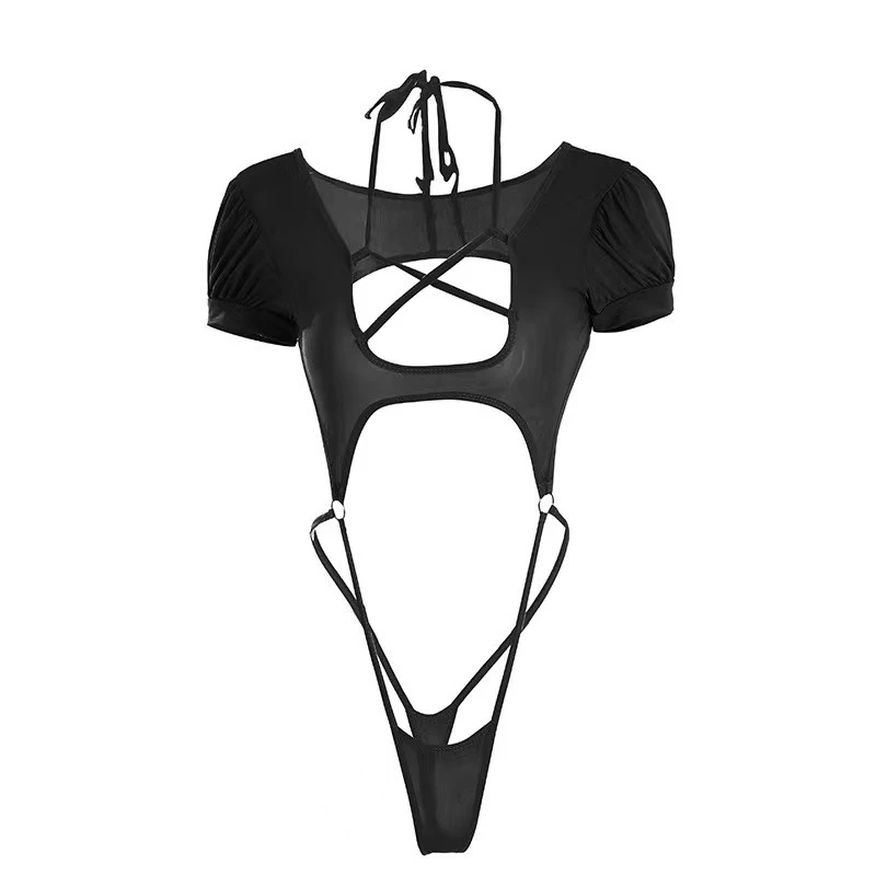 

Women's Sexy Camisole Bodysuit Lingerie Set with Cutout Crotchless Design And Thong Low-Cut for Special Occasions