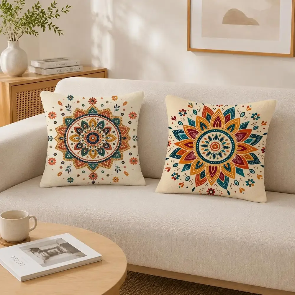 Pattern Bohemian Style Cushion Cover Soft Fluffy Short Plush  Pillow Case Throw Decorative for Sofa Bedroom Home Decor