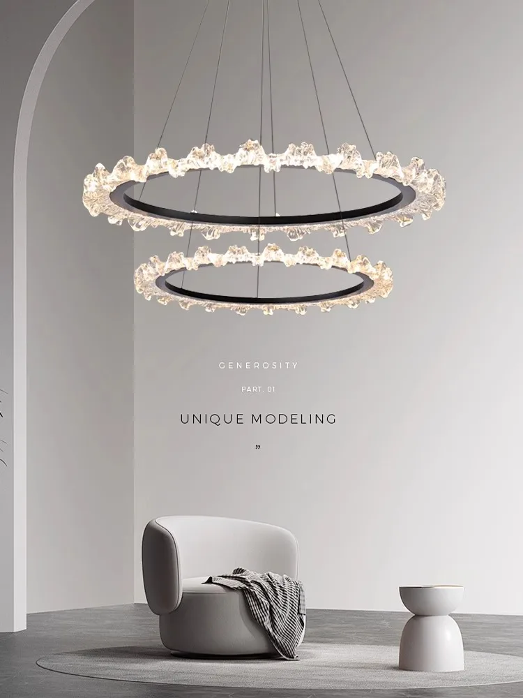 

Modern Minimalism Water Ripples Led Chandelier Ring Living Dining Room Pendant Lights Home Decor Lighting Bedroom Lamp Luminaire
