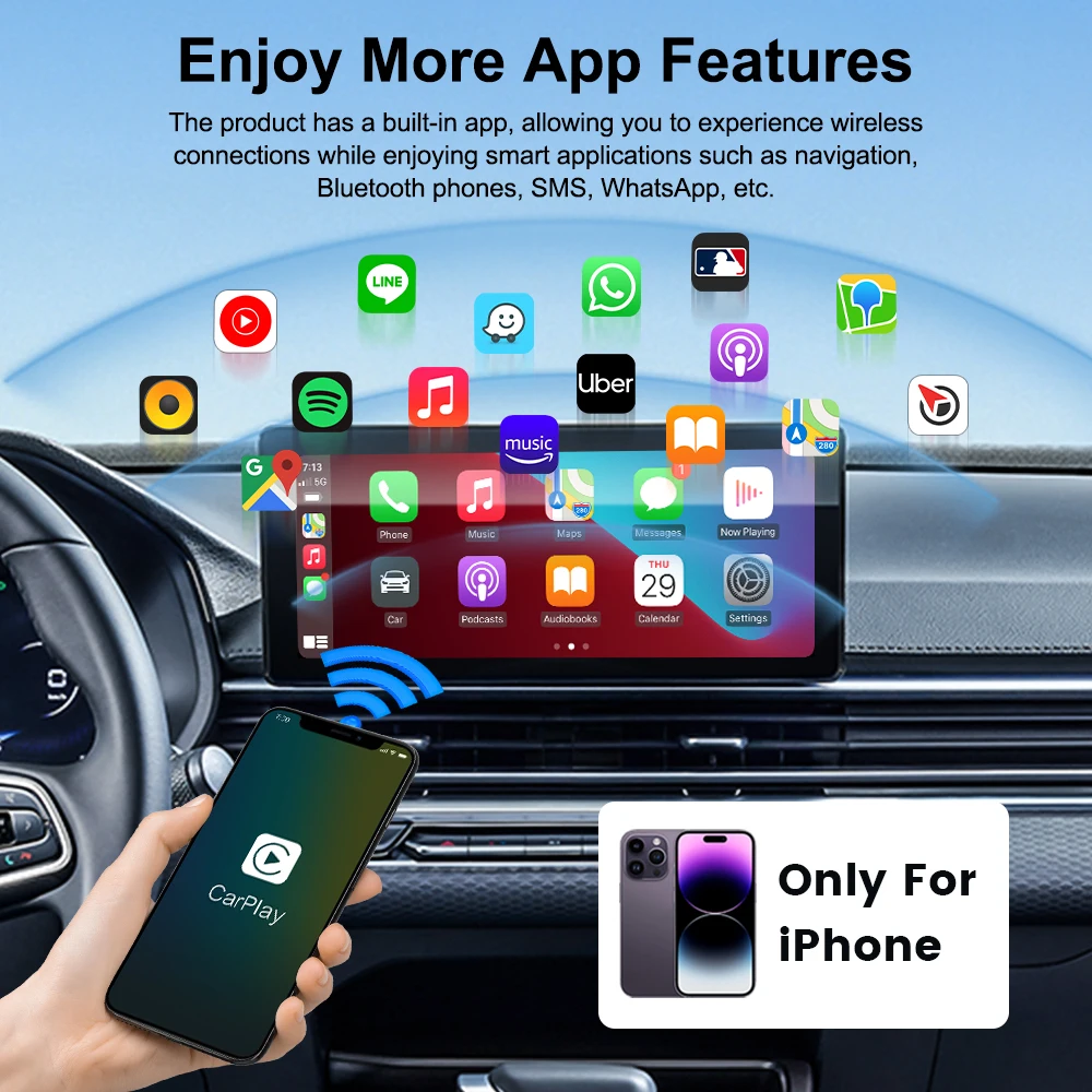 CarlinKit Wireless Carplay Adapter Smart Mini Wired to Wireless CarPlay Car USB Box OTA Update 2.4&5G Wifi Adapter for Mazda VW