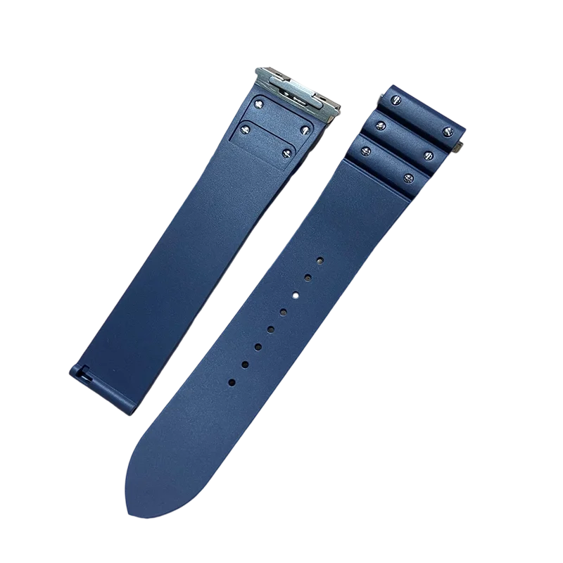 

Быстросъемный ремешок для часов Cartier Santos, сменный ремешок из фторкаучука для большого размера, мужской наручный браслет унисекс, 21 мм, синий