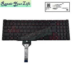 Teclado retroiluminado RU/ruso EE. UU. para Acer Nitro 5 AN515-56 AN515-57 teclados para ordenador portátil para videojuegos luz roja LG05P_N10BRL/N14BRL nuevo