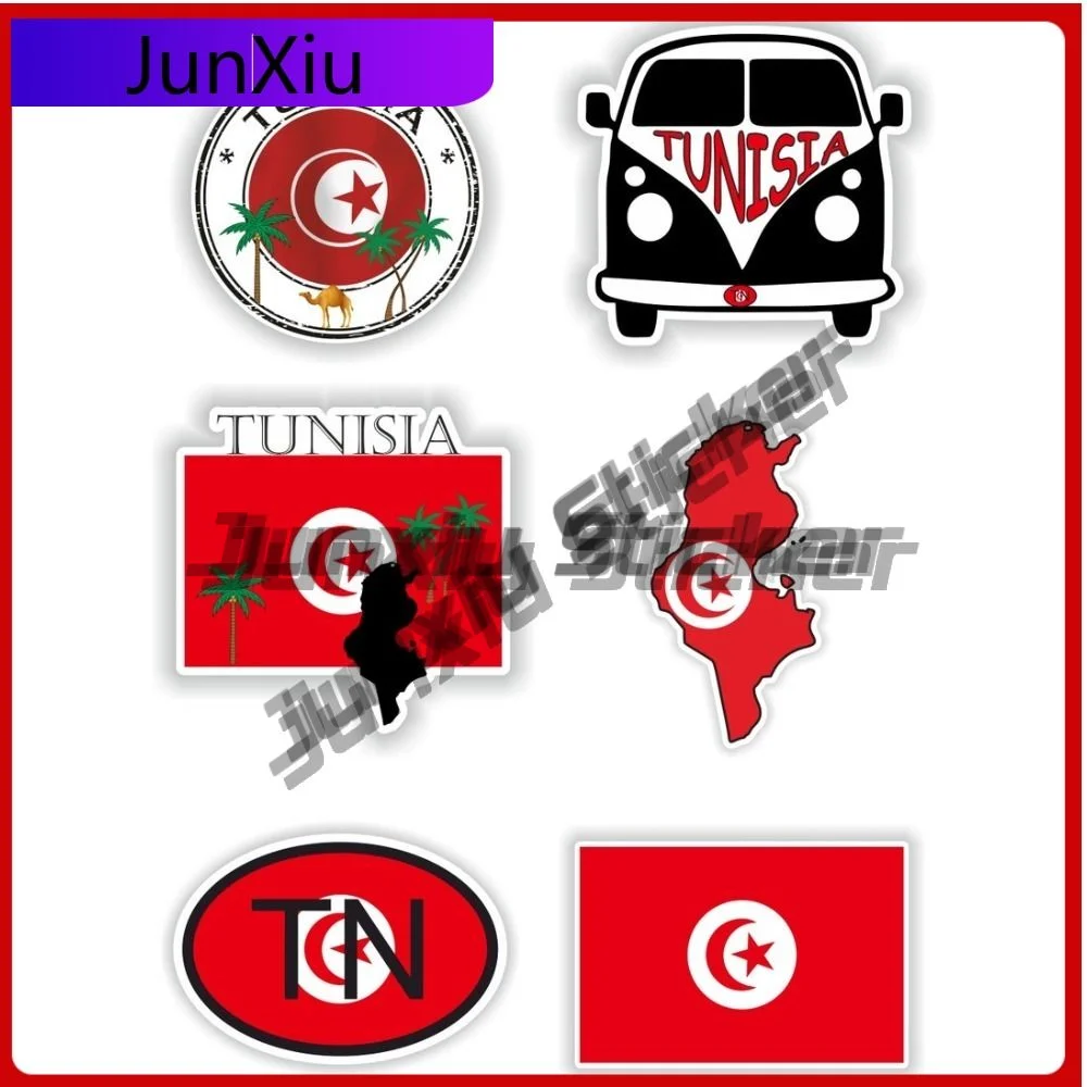 

Tunisia Flag National Emblem Sticker Custom Car Decals Rv Cars W204 Sticker Accessories Refit Decals Cover Suv Waterproof Outdoo