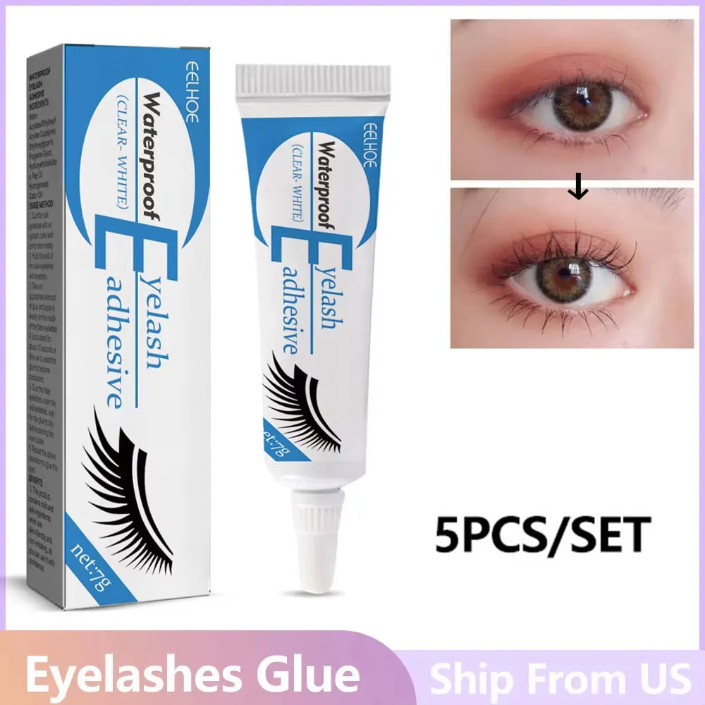 5pcs/set Eyelashes Adhesive Glue Super Viscous Nature Eyelash Effect Mild Non-irritating Sealing Easy Remove False Eyelash Glue