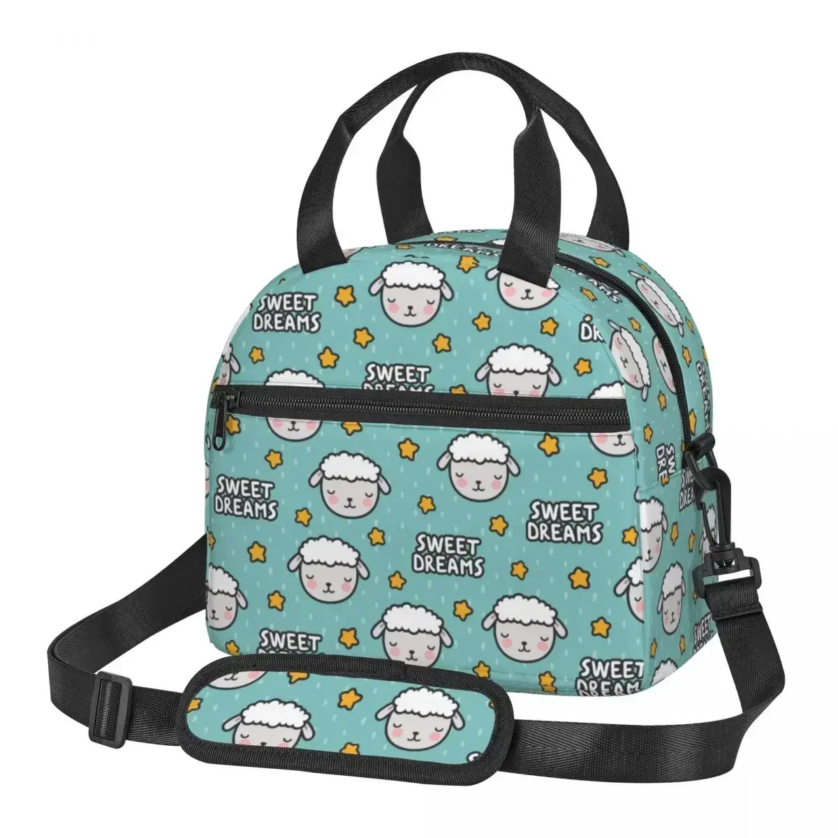 

Cute Cartoon Sheep Insulated Lunch Bag With Adjustable Shoulder Strap Storage Food Box Large Capacity Cooler Thermal Boxes