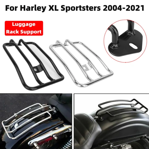 Imagen 2 del producto Guardabarros trasero cromado para motocicleta, estante de soporte para equipaje, asiento individual para Harley Sportster Iron XL 883 1200 2004-2021