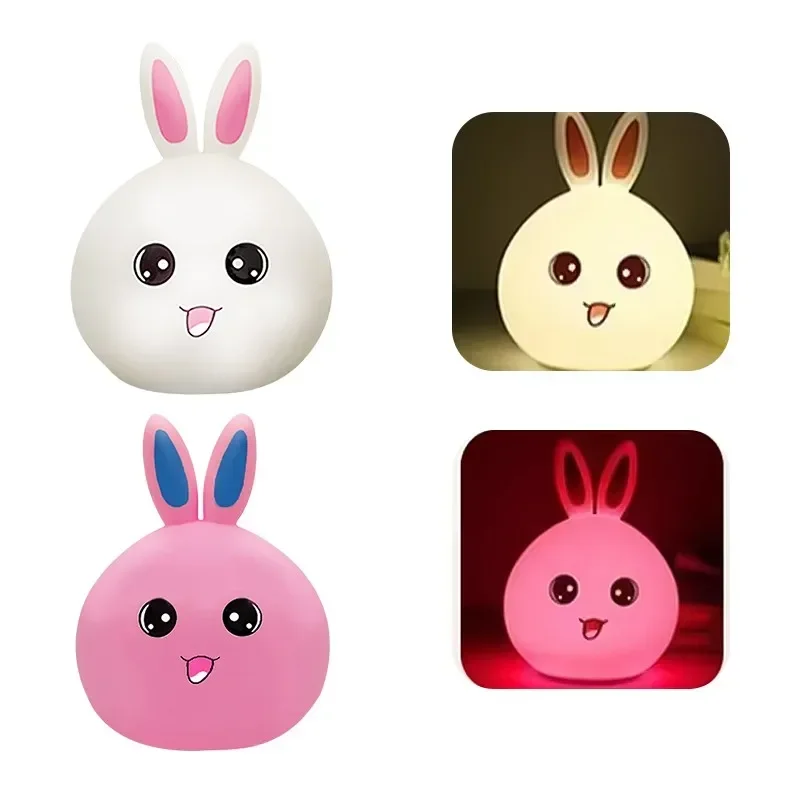 

Cute Rabbit Design Beside Table Lamp Smart LED Nightlight Arts Crafts Reading Lamp Bedroom Decoration