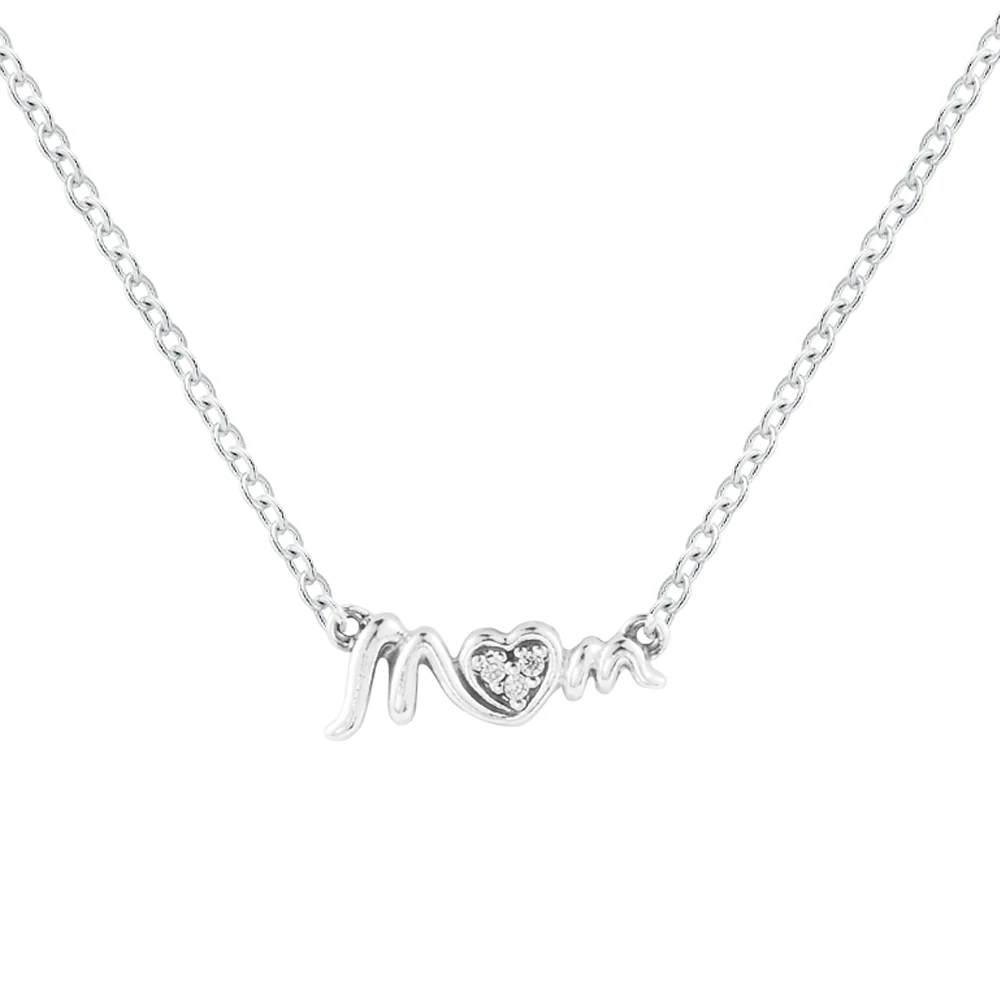 Mum Pave Collier Necklace & Pendant Ketten Fashion S925 New Sterling Silver Collier Choker Jewelry Female Chain Necklaces