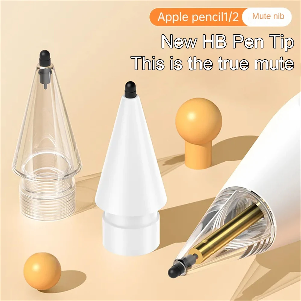 Stylus Tip Anti-slip Mute Transparent Shell One-piece Design Touch Pen Pen Nib Transparent Wear Resistance White Shell Plastic