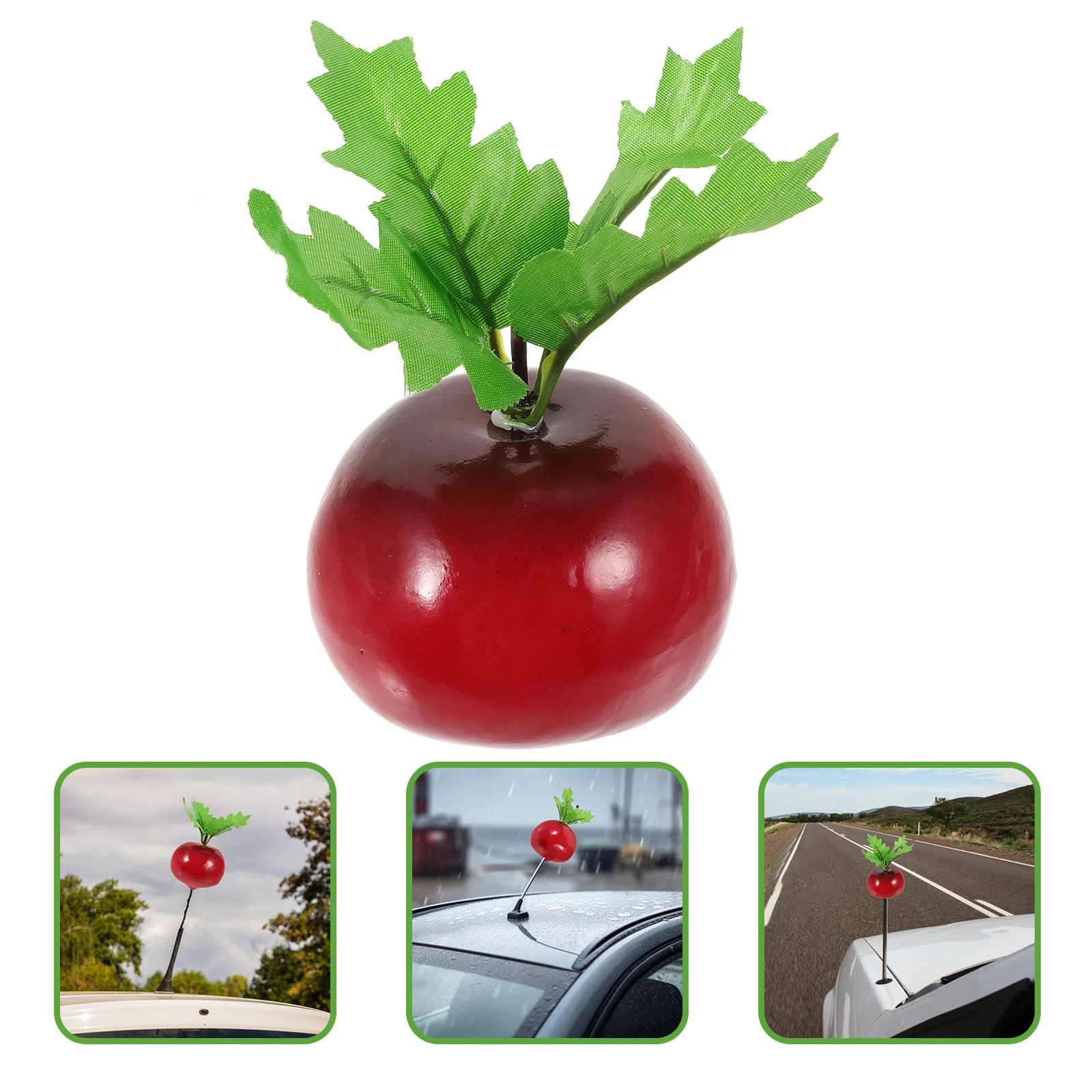 

Car Antenna Topper Radish Cartoon Durable Plastic Decoration Quick Installation Auto Accessory Exterior Car Supply