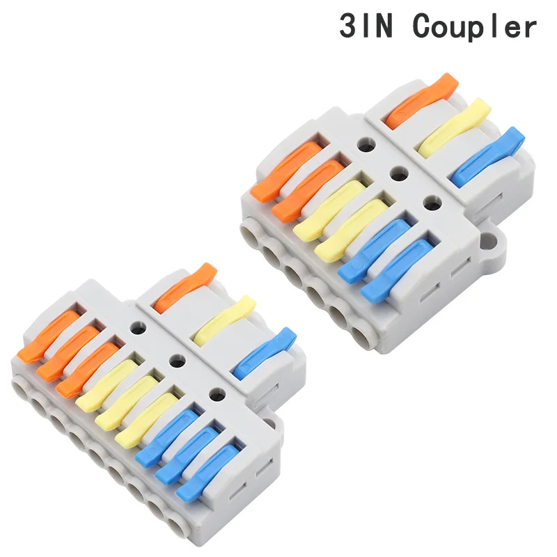 10PCS 3 In 9 Out Connector Wiring Terminal Quick PCT Lamp Wire Connector Parallel Wire Junction Box One in Multiple Out Splitter