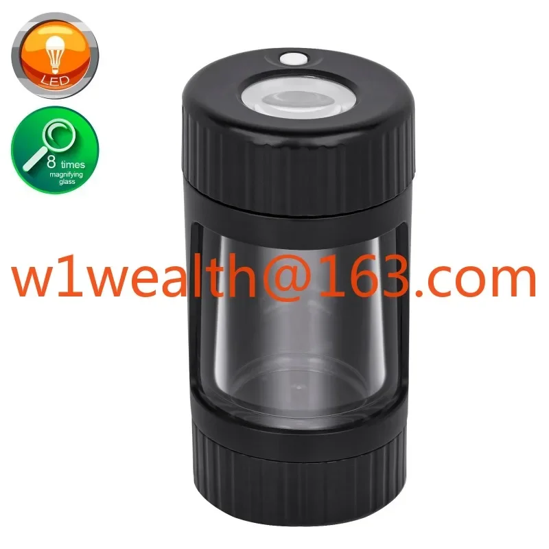 Cigarette set Multifunctional with cigarette grinder with light Rechargeable 110m l grass storage sealed can bucket set