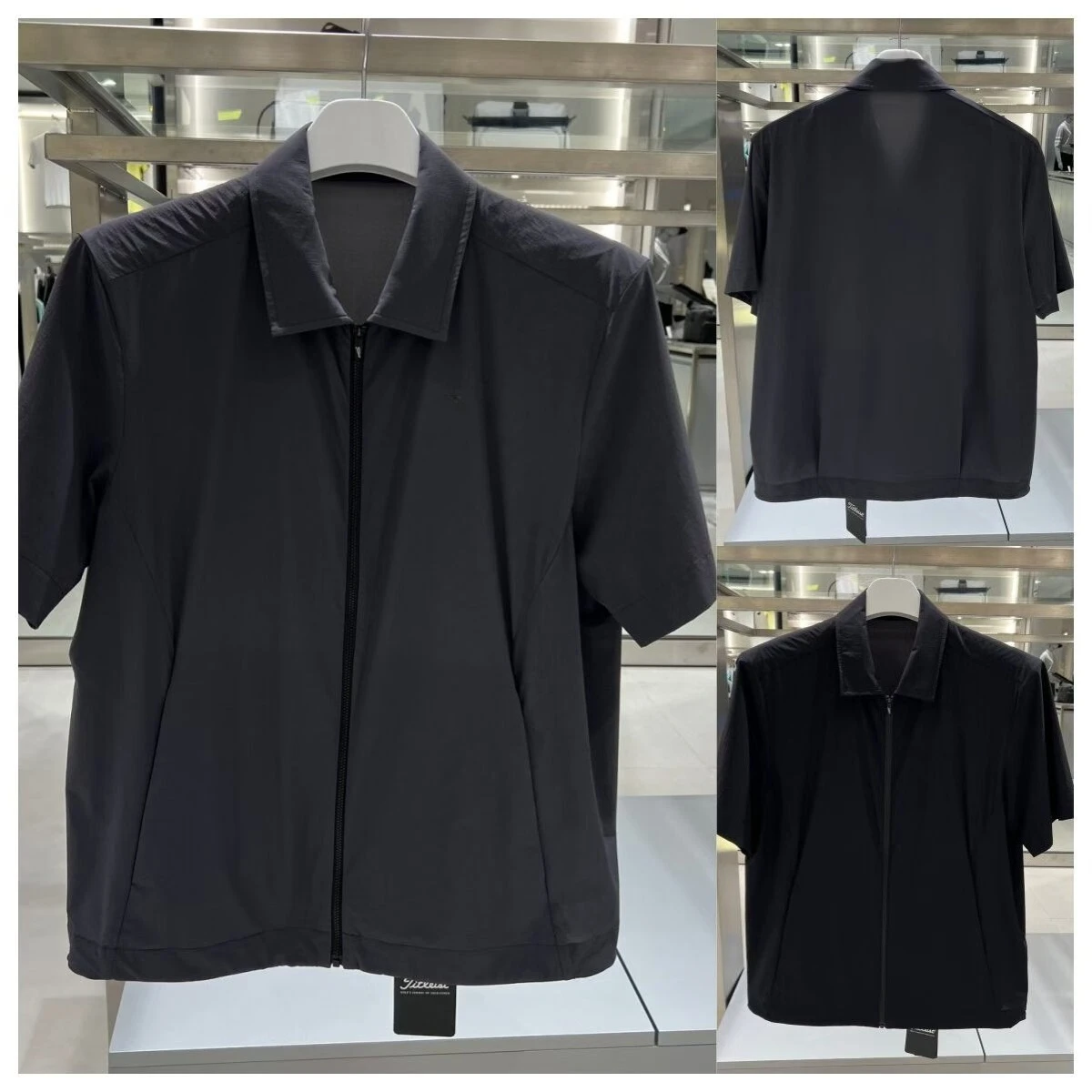 

2026 Golf Short Sleeve Windproof Jacket, Men's Collared Zip-Up Shirt, Lightweight Breathable Sports Top