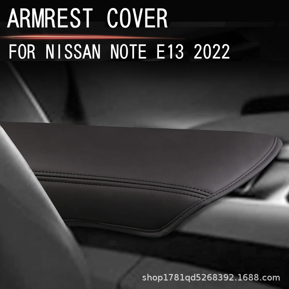 For Nissan Note E13 AURA 2022 2023 Car Console Armrest Panel Pad Cover Thicken Microfiber Leather Protective Trim