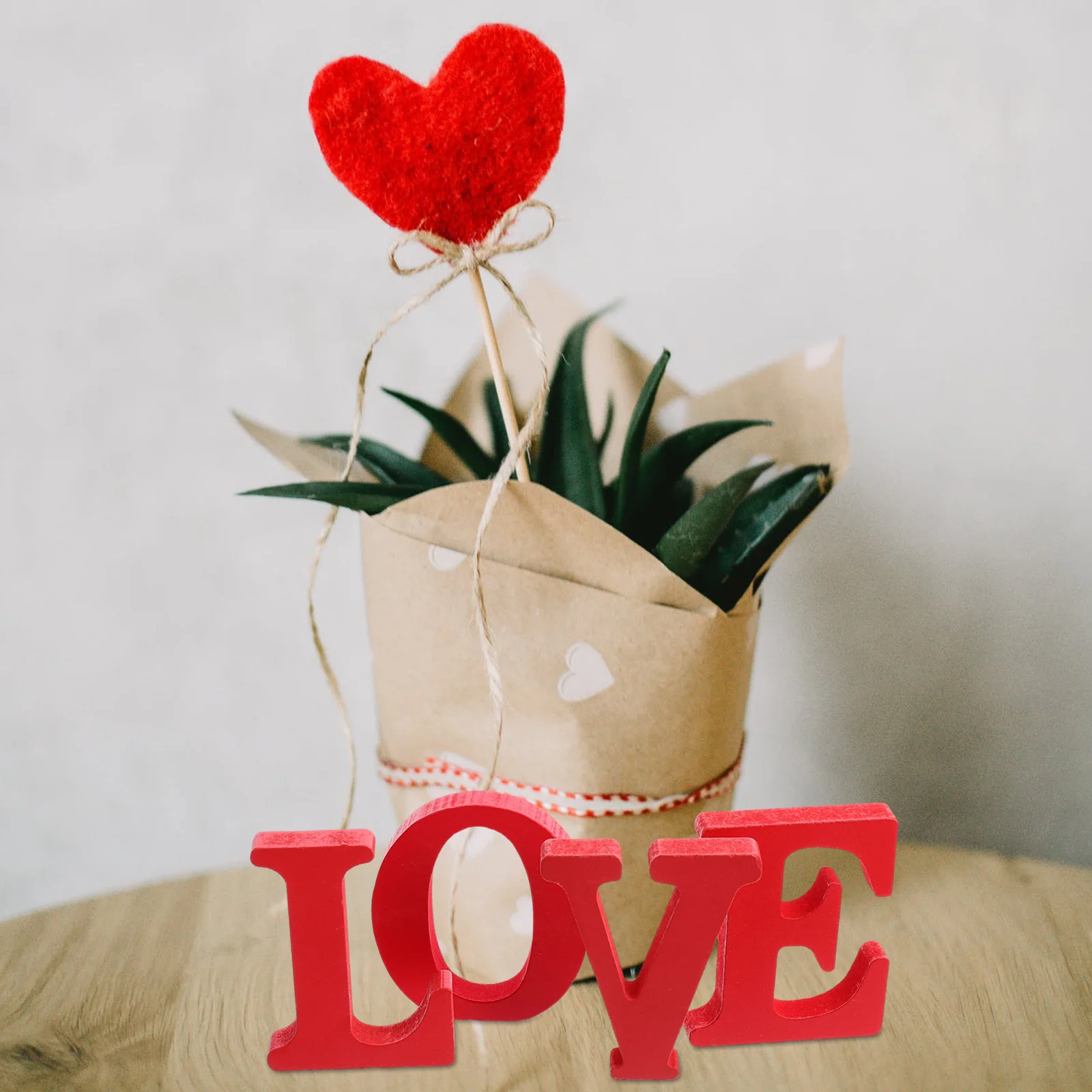 

4Pcs Wooden Letter Ornaments Love Decor Romantic Valentine's Day Wedding Anniversary Decoration for Home Party Proposal DIY