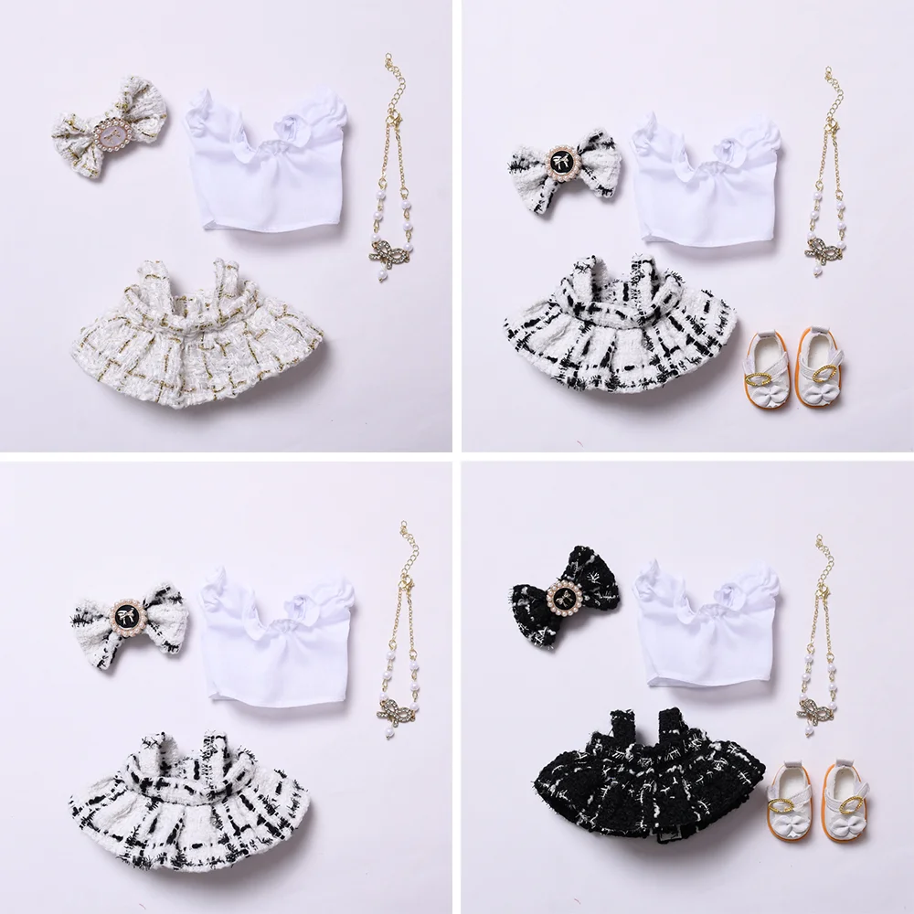 

4pcs/5pcs French Style Doll Costume Set Plush Doll Clothing With Accessories Dressing Up Toy Clothes for Keychain Decor