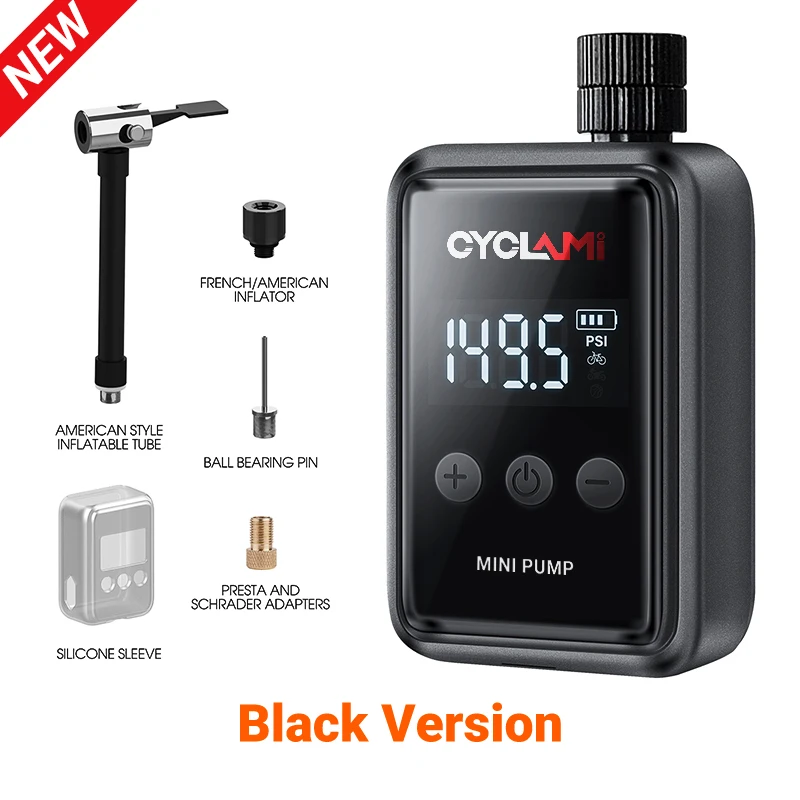 150PSI High-Pressure Portable Bike Electric Air Pump Schrader Presta Valve MTB MINI Compressor Tire Inflator CYCLAMI HW125