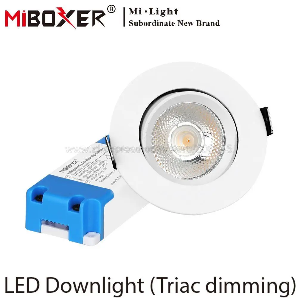 

MiBoxer DW1-06C-TR AC Triac RF+Push Dimmer Control 6W Triac Dimming LED Downlight 220V AC Ceiling Light 3000K / 5000K / 7000K