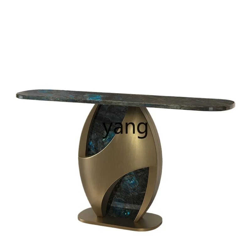 LMM light luxury villa high-end entrance table blue jadeite natural marble view platform entrance table