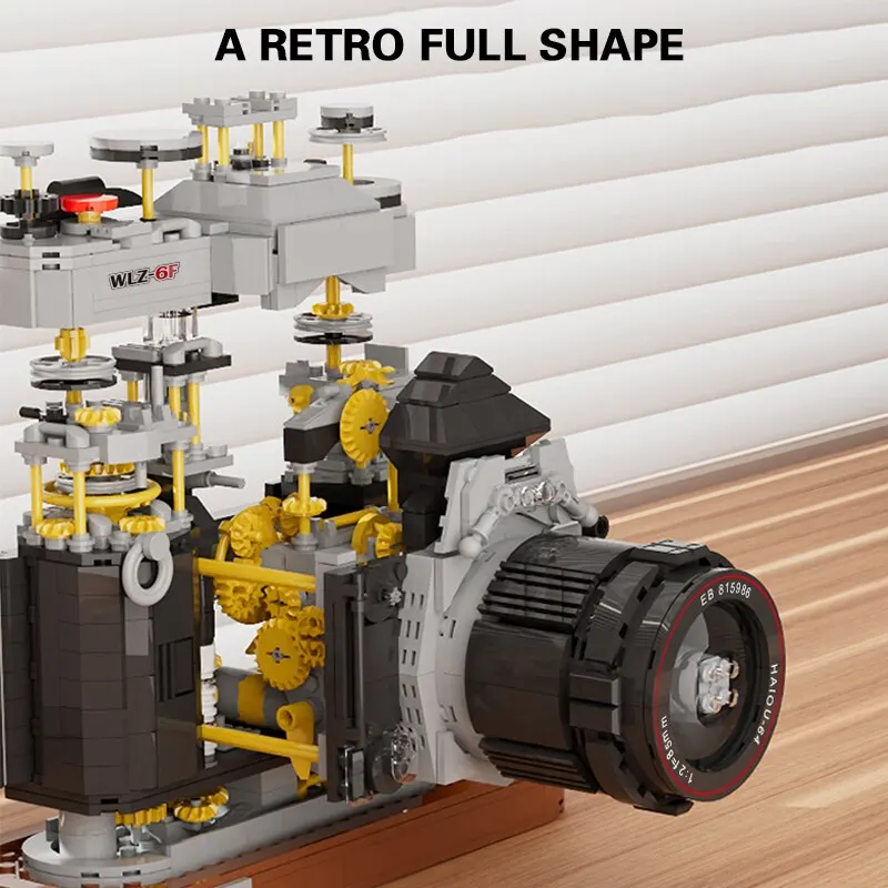 Blok bangunan rakitan kamera Retro, Film simulasi tinggi dekorasi Model bata kamera Slr 1030 buah