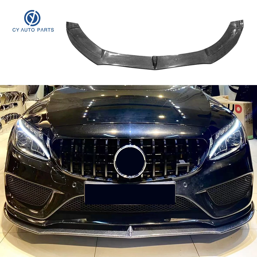 C Class W205 AMG Modified Front Bumper Lip FD Style Carbon Fiber Front Bumper Guard Deflector Lips For Mercedes Benz W205 C63