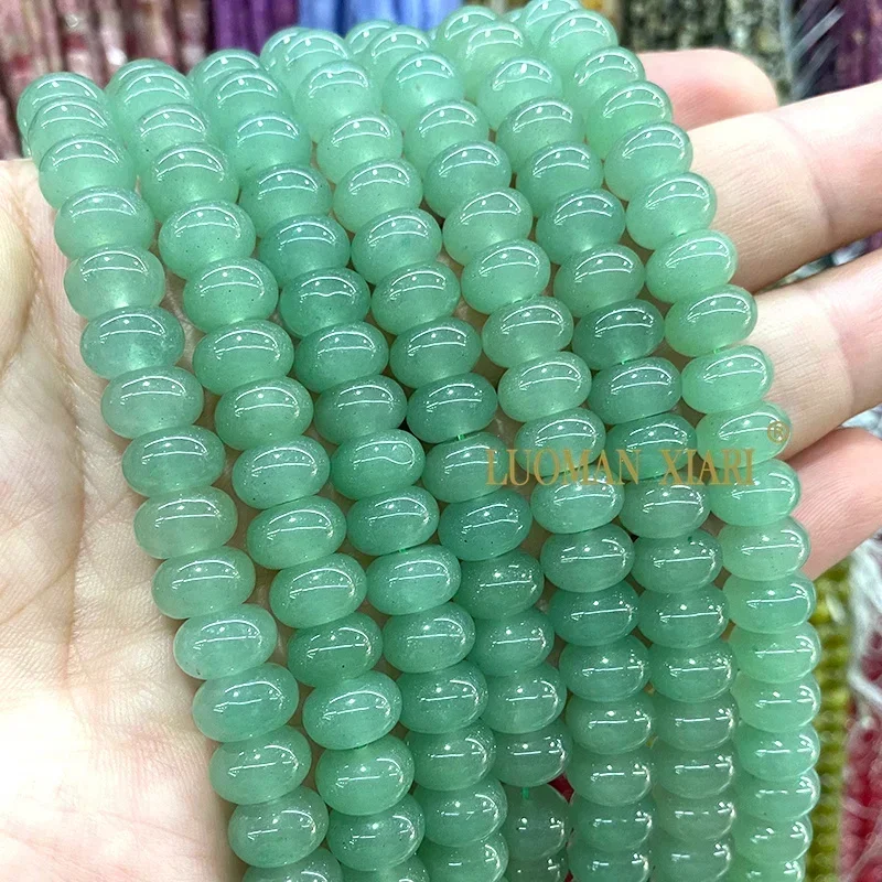 6x10MM Abacus Natuursteen Lepidoliet Chalcedoon Losse Rondelle Spacer Kralen voor Sieraden Maken DIY Armband Bedels accessoires