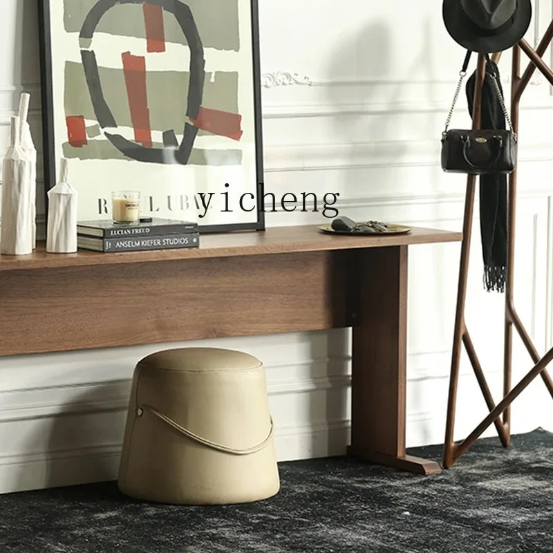 All Solid Wood Workbench Household Double Log Long Table Sofa Narrow Desk Bedroom TableD24