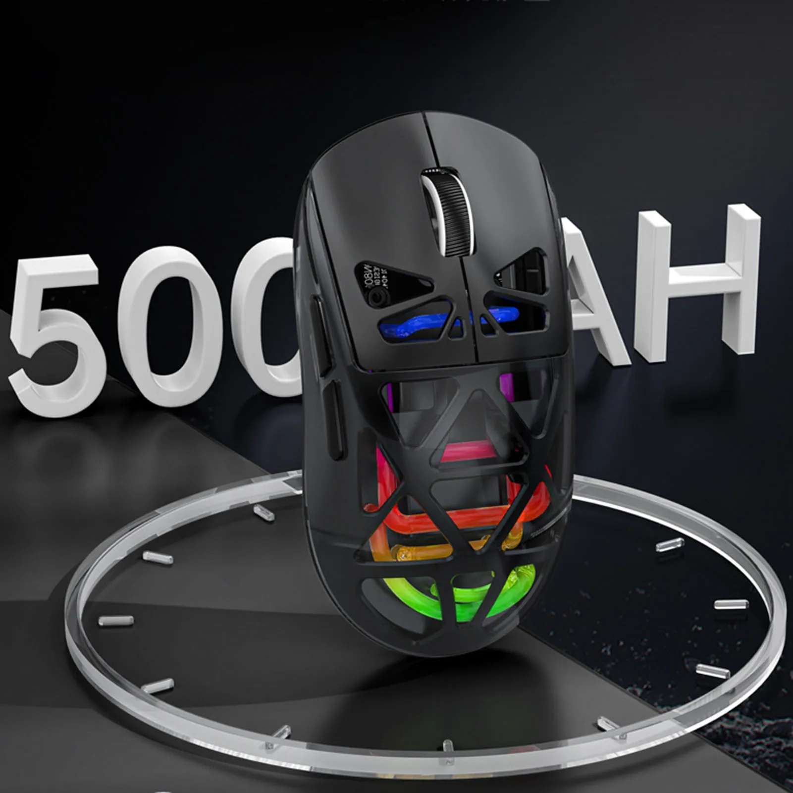 Ratón inalámbrico para juegos ergonómico, 4800DPI, tipo C, con cable, Bluetooth, efecto RGB ligero con receptor para ordenador