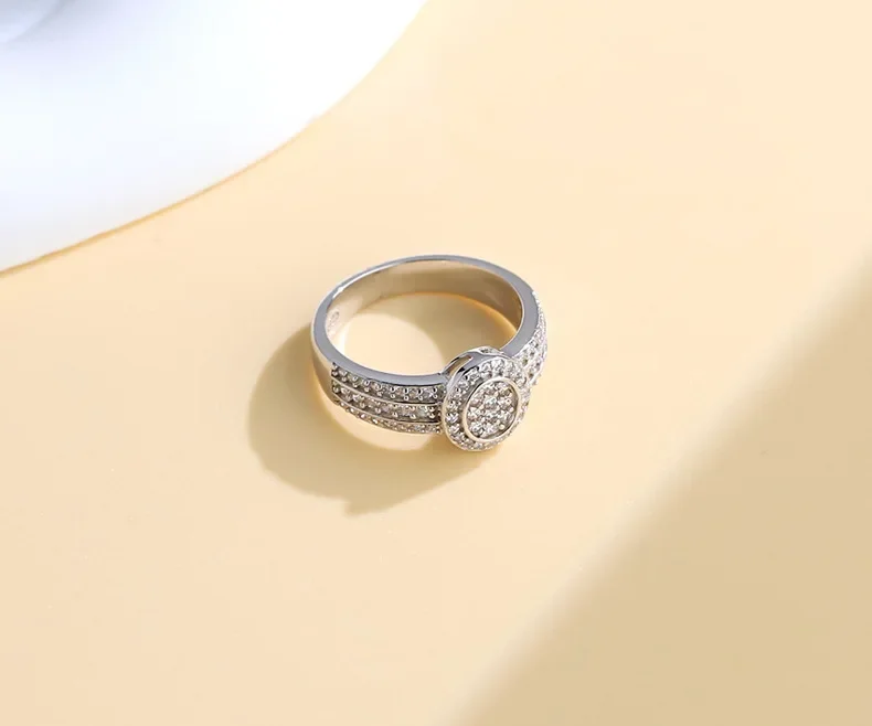 جديد S925 الفضة النقية الأمازون كامل الماس الزركون الأزياء البيضاوي خاتم المرأة خاتم مجوهرات الزفاف