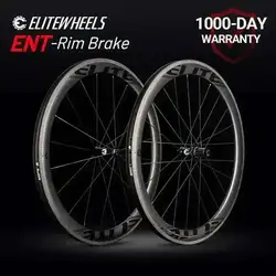 ELITEWHEELS 700c ruedas de carbono para carretera acabado UD llanta de carbono de calidad UCI tetina de pilar lista sin cámara 1423 radios juego de ruedas de carreras