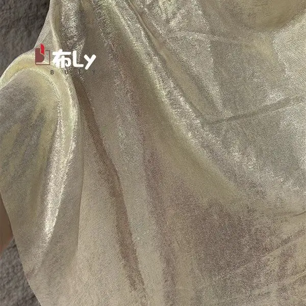 Metallic Shiny Gradient Bronzing Fabric Soft Skin-Friendly Material For Dress Camisole Fashion Designer Clothing Accessories
