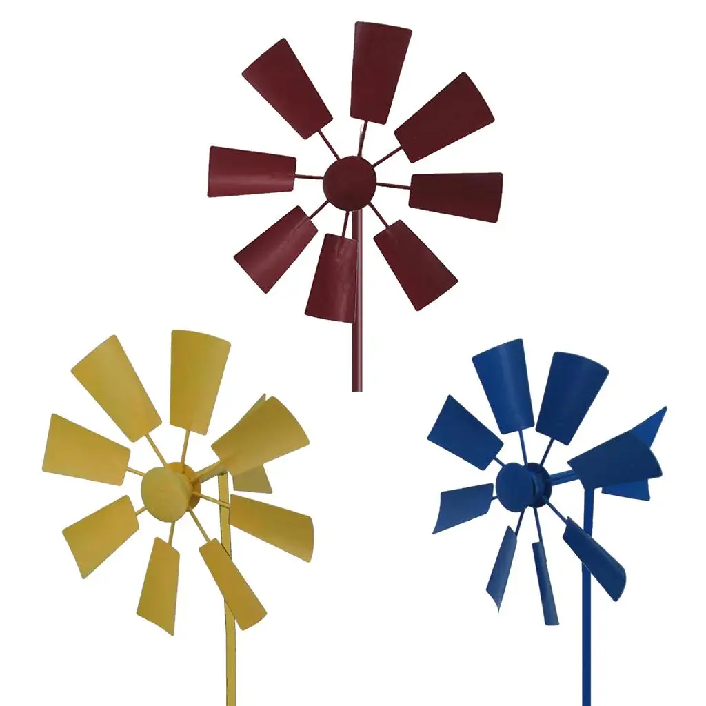 

Iron Windmill Pinwheels Wind Spinner for Kids Toys Outdoors Lawn Field Garden Patio Park Decor