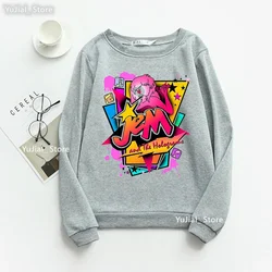 Jem And The Holograms Cartoon Print Hoodies Women'S Clothing Funny Fashion Hip Hop Sweatshirt Femme Harajuku Kawaii Jumper Tops