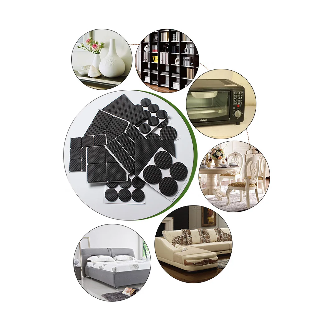 

48pcs Anti-Slip Table Feet Pads Floor Protector Chair Leg Covers Furniture Adhesive Mats for Wood Floor Non-Slip Pads