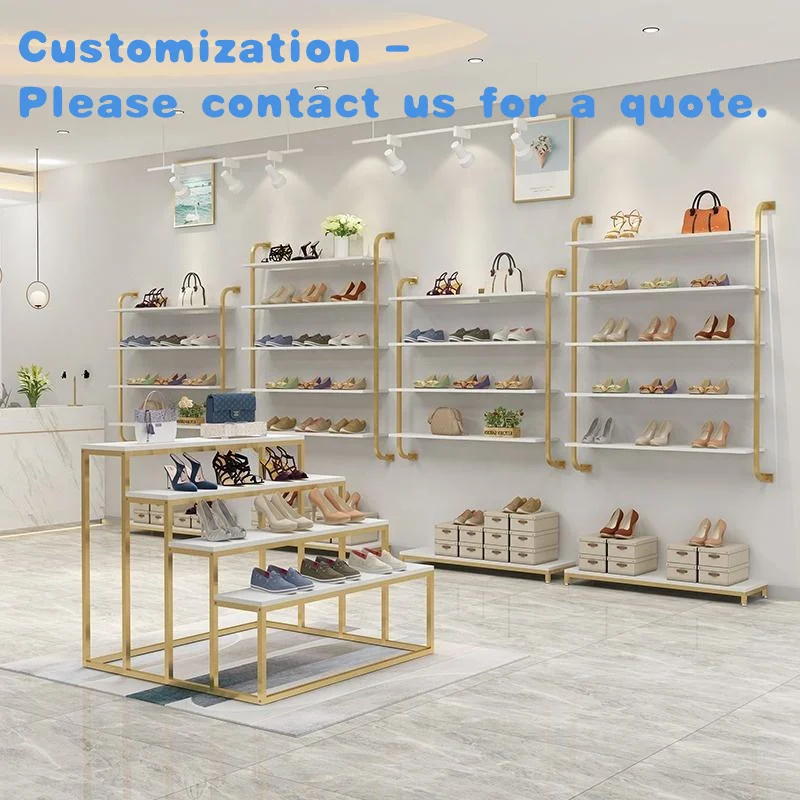 Custom.Showroom تصميم الحديثة الحائط حقيبة يد عرض متجر الأحذية عرض رفوف الأحذية حامل عرض الرف