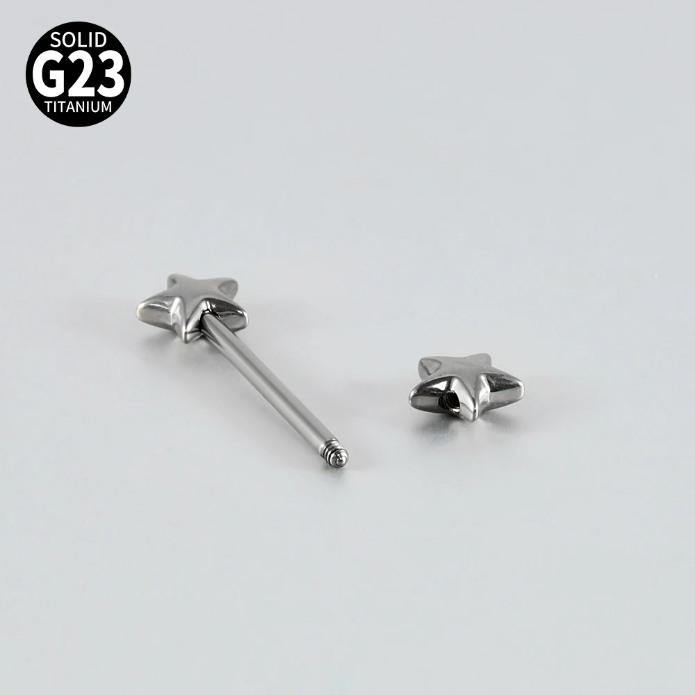 1PC Titanium Opal&Zirconia Straight Nipple Barbell Ring Threaded Press Fit Nipple Shield Body Piercing Jewelry 14G