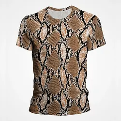 Summer Snake Skin 3D Print T-Shirts Streetwear Men Women Fashion Oversized Short Sleeve T Shirt O-Neck Male Tees Tops Clothing