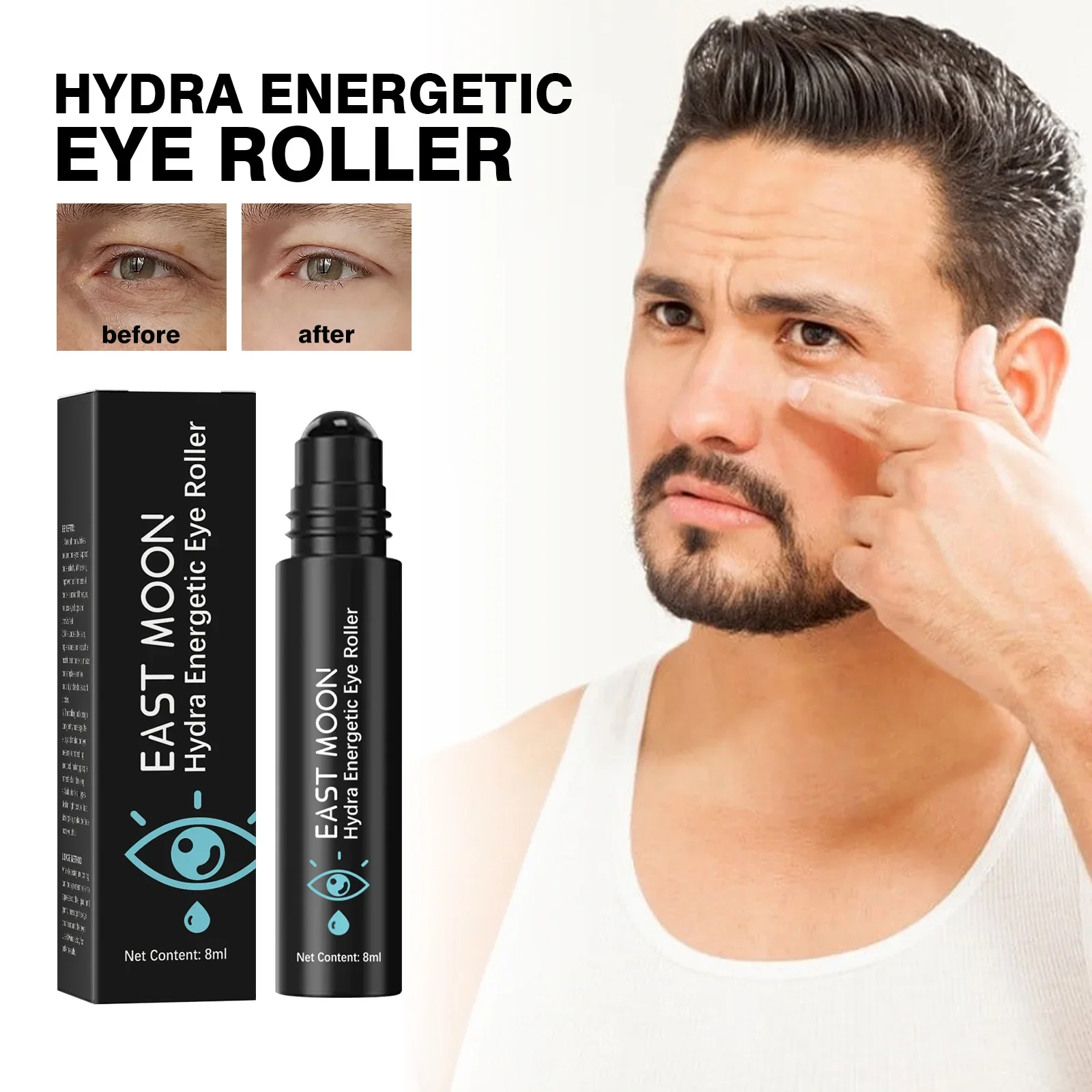 Sdatter Men's Eye Cream Roller Balls remove dark circles Eye bags Fade fine lines Anti Wrinkle Lifting firming moisturizing Eye