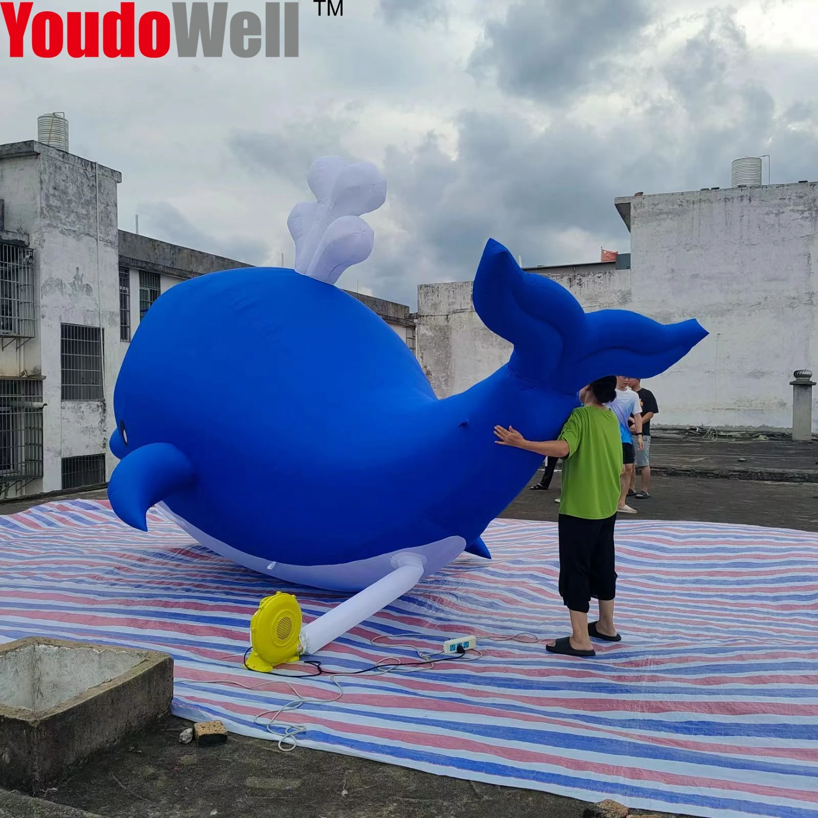 Modèle animal baleine gonflable avec souffleur d'air, décor de fête, fournitures rigouret décorations