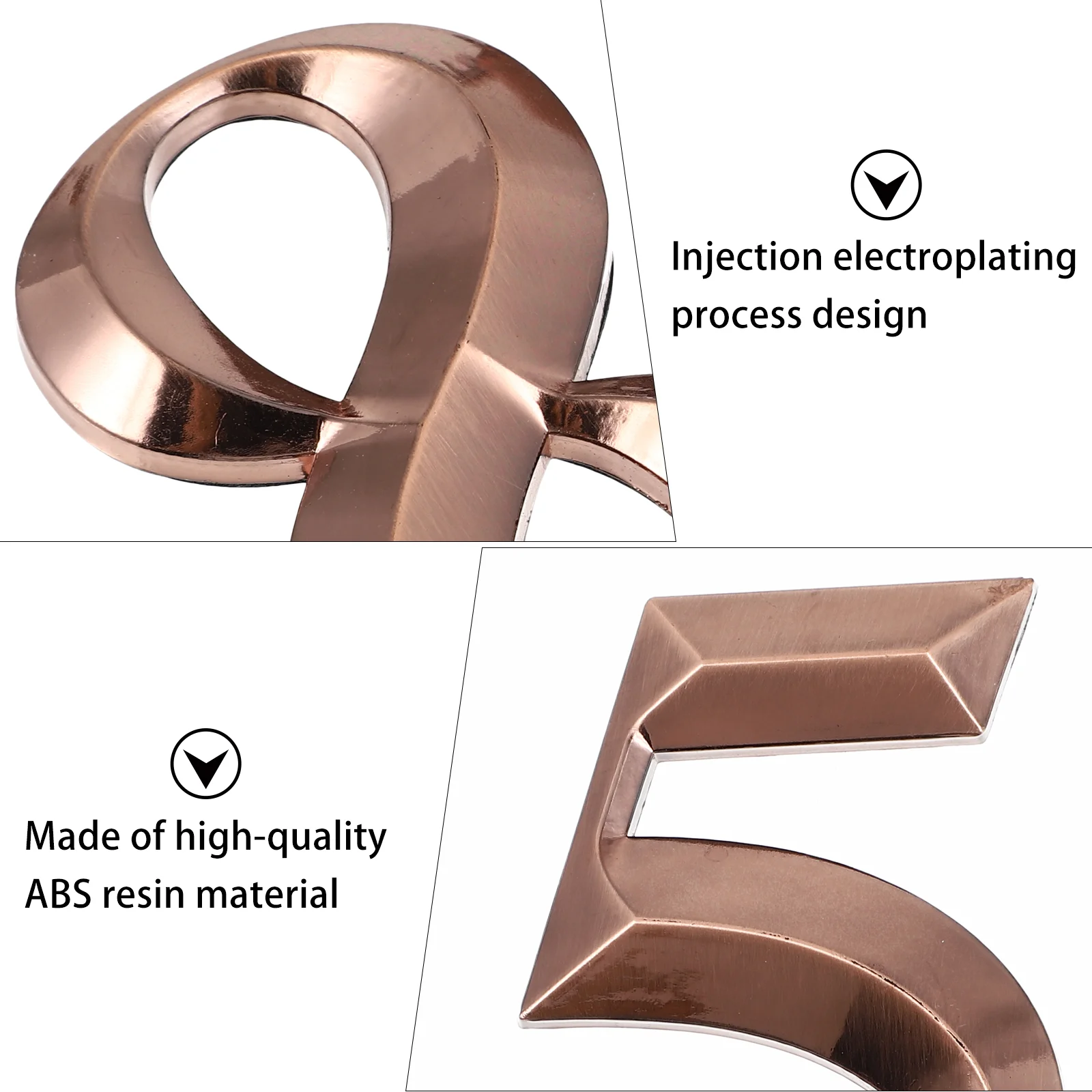 10 Pcs Smooth Surface Numbers Mailbox Sticker Applique Durable 3D Decal Abs Resin Sign Dry