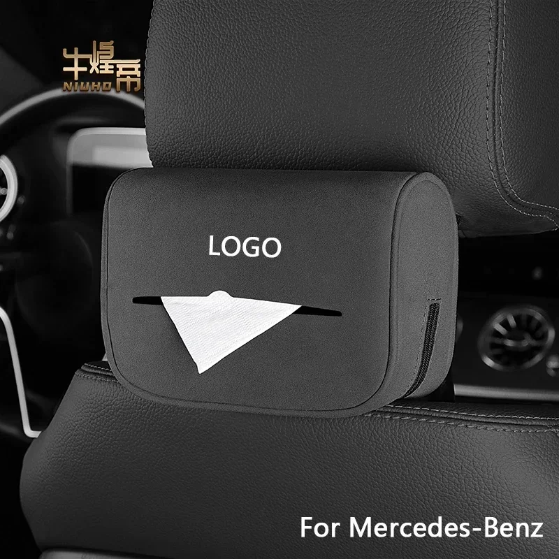 

Car Suede Tissue Box Interior For Mercedes-Benz A B C E G W S Class Seat Back Paper Bag Armrest Case Sun Visor Cover Accessories